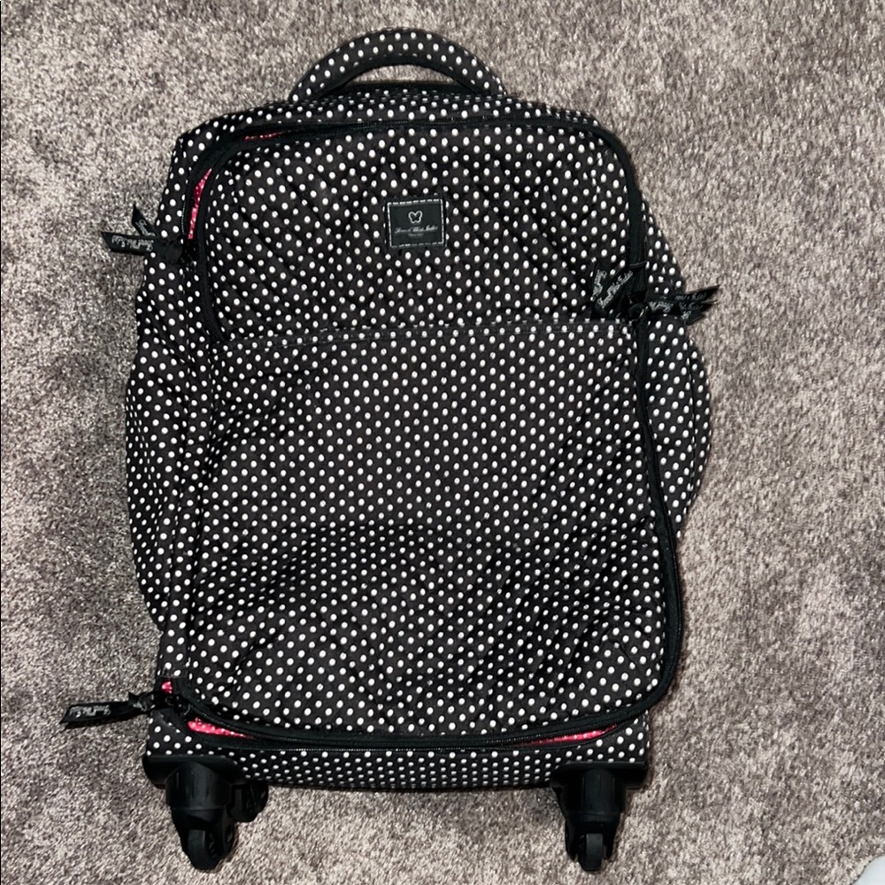 Stylish Black and White Polka Dot Rolling Bag